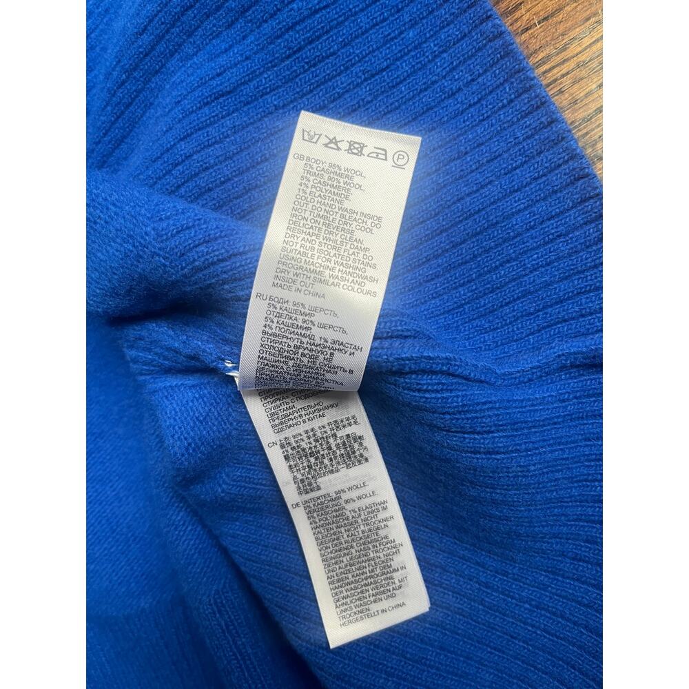 REISS women’s Sarah Cashmere Wool Roll Neck sweater Sz. M blue - Picture 8 of 9